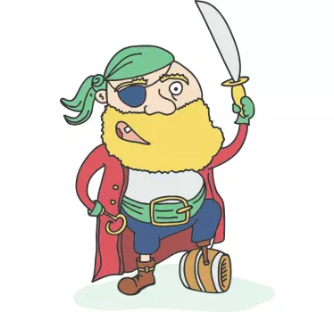 Leikkisä merirosvohahmo t-paita - Tenstickers