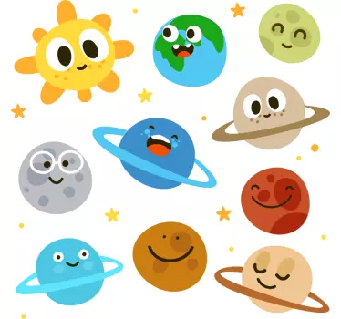 Planetaariset hahmot lasten t-paita - Tenstickers