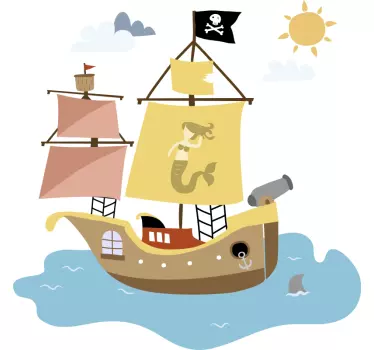 Lasten t-paita merirosvolaivaseikkailu - Tenstickers