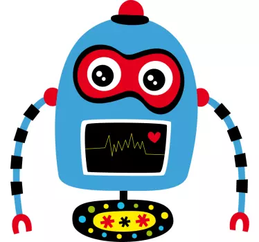 Värikäs robottihahmo lasten t-paita - Tenstickers