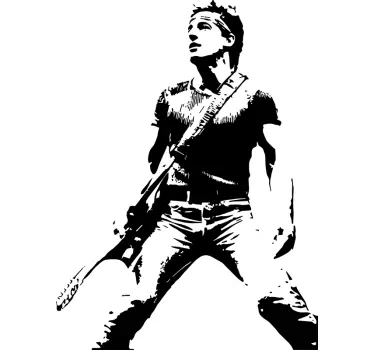 Bruce springsteen mustavalkoinen t-paita - Tenstickers