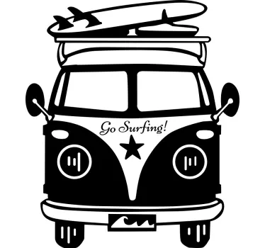 Surffausvintageajoneuvotpaita - Tenstickers