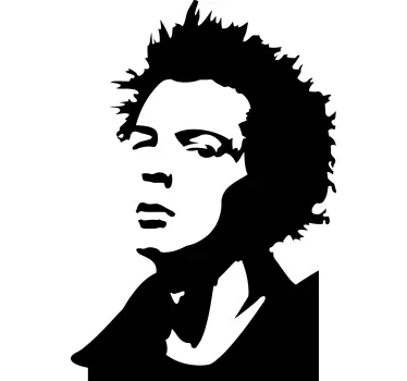 Sid vicious ikoninen siluetti t-paita - Tenstickers