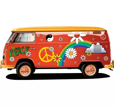 Retro hippi-t-paita - Tenstickers