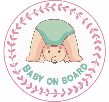 Söpö vauva kyydissä t-paita - Tenstickers