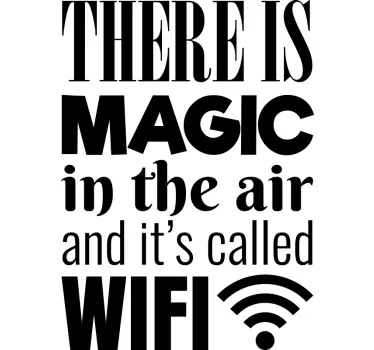 Maaginen wifi teksti t-paita - Tenstickers