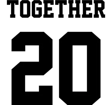 Yhdessä vuodesta 16 parin t-paita - Tenstickers
