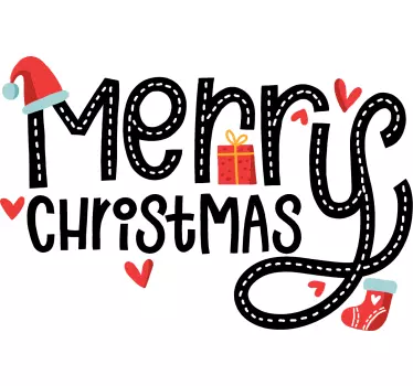 Merry Christmas kuvioitu joulu t-paita - Tenstickers