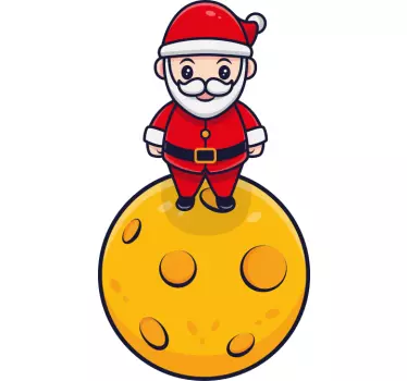 Joulupukki kuun päällä lasten t-paita - Tenstickers