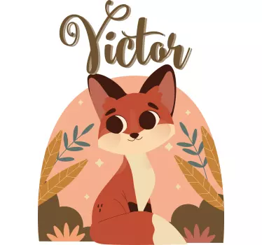 Söpö kettu nimelliselle pojalle t paitoja vauvoilla - Tenstickers