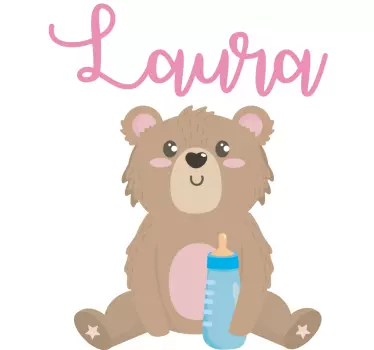Söpö karhu pullon kanssa vauvalle t-paita - Tenstickers