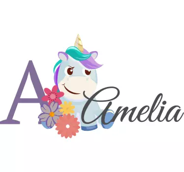 Söpöjä eläimiä yksisarvinen, jolla on nimi t paitoja vauvoilla - Tenstickers