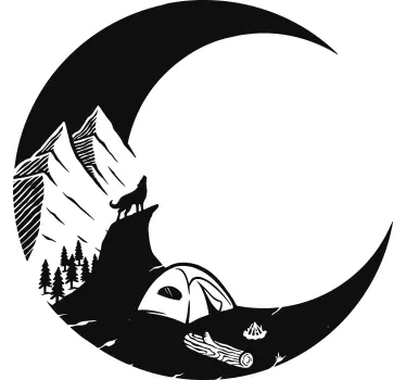 Kuutamo campingmaisema lasten t-paita - Tenstickers