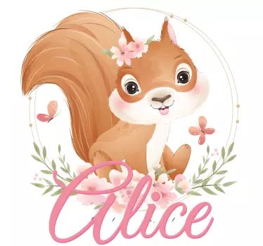 Söpö orava tytölle nimeltä t paitoja vauvoilla - Tenstickers
