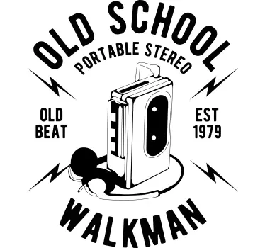 Walkman sarjakuvasuunnittelu t-paita - Tenstickers