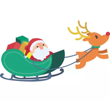 Joulupukin rekiajelu t-paita jouluksi - Tenstickers