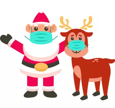Jouluinen joulupukki ja poro t-paita - Tenstickers
