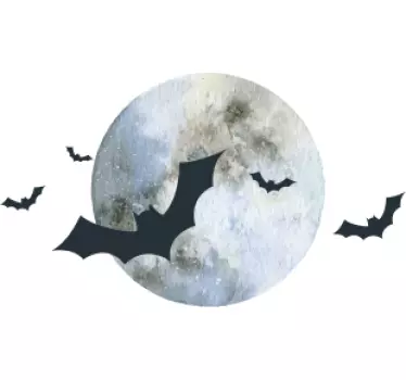 Lepakko ja kuu t-paita halloweeniksi - Tenstickers