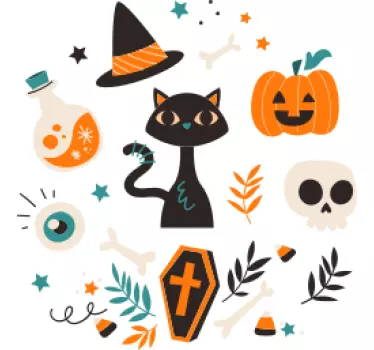 Lasten t-paita halloween-kissapuku - Tenstickers