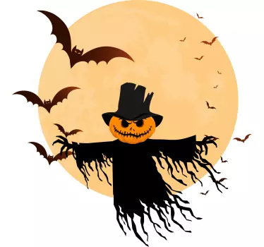 Kauhistuttava kurpitsanukke t-paita halloweeniksi - Tenstickers
