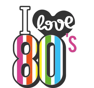 Värikäs 80-luvun juhlapaita - Tenstickers
