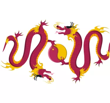 Tulinen lohikäärme canvas taulu - Tenstickers