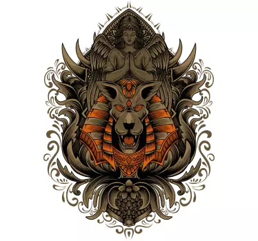Majesteettinen leijona embleemi t-paita - Tenstickers