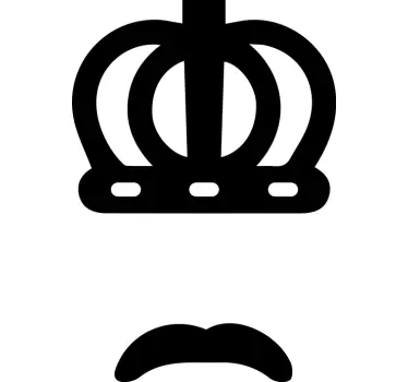 Kruunu- ja viiksetgrafiikka t-paita - Tenstickers