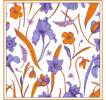 Violetti ja oranssi krookuskukka t-paita - Tenstickers