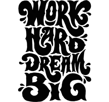 Lihavoidut kirjaimet work hard quote t-paita - Tenstickers