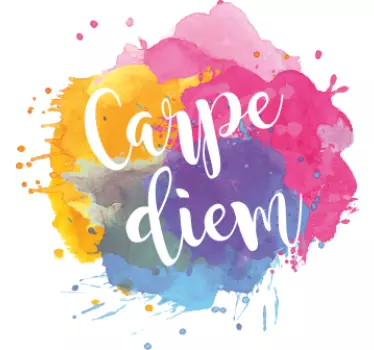 Värikäs carpe diem kuvitus t-paita - Tenstickers