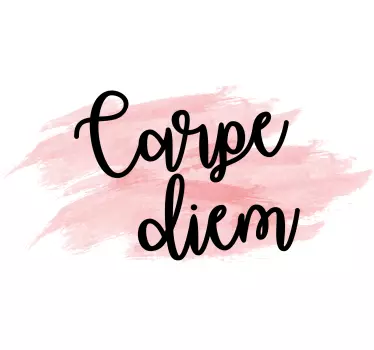 Carme diem vaaleanpunaisella akvarellalla t-paita - Tenstickers
