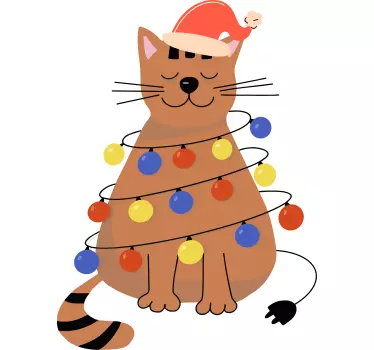 Söpö jouluinen kissa joulu t-paita - Tenstickers
