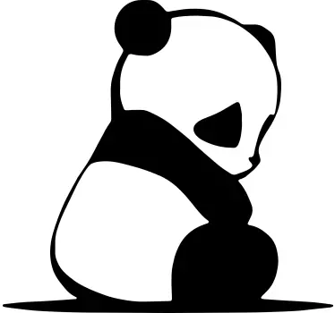 Panda siluetti taide t-paita - Tenstickers