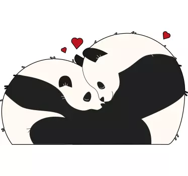 Panda rakkaus yhteysparin t-paita - Tenstickers