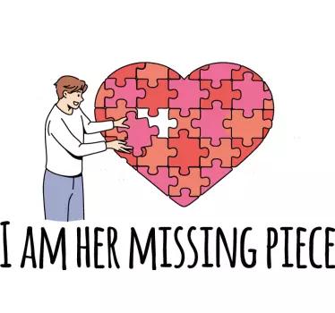 Palapelin sydänyhteysparin t-paita - Tenstickers