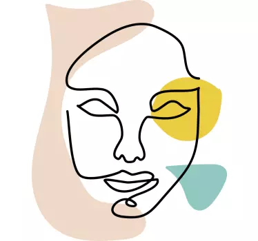 Minimalistinen viivakasvo t-paita - Tenstickers