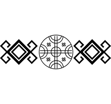 Punainen mapuche-tyyli t-paita - Tenstickers