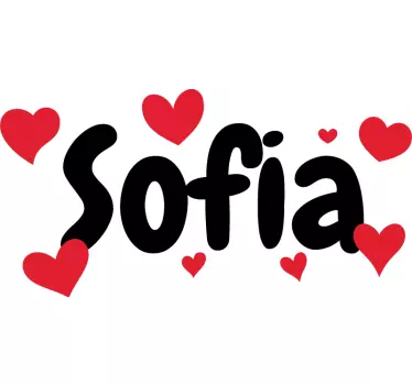 Nimi sydämien kanssaNimi ❤️ t-paita - Tenstickers