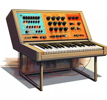 Retro syntetisaattorinäppäimistö t-paita - Tenstickers