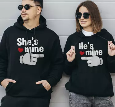 Hän on minun Couple t shirts - Tenstickers