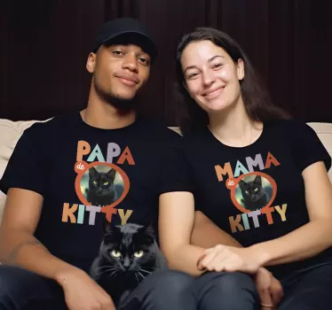 Papa mama lemmikin nimi Couple t shirts - Tenstickers