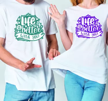 Äiti ja tytär t-paita yhdessä on parempi - Tenstickers