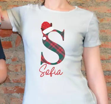 Nimikirjain paita joulu t-paita - Tenstickers