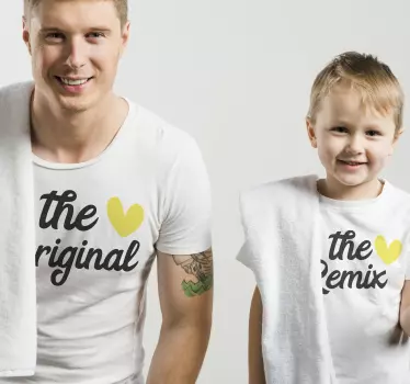 Alkuperäinen ja remix äiti ja tytär t-paita samanlaiset paidat - Tenstickers