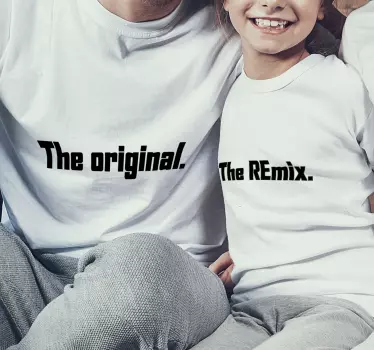 Alkuperäinen ja remix isälle ja pojalle samanlaiset paidat - Tenstickers