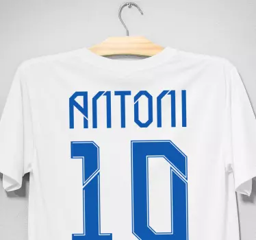 Antoni numero tyyli t-paita - Tenstickers