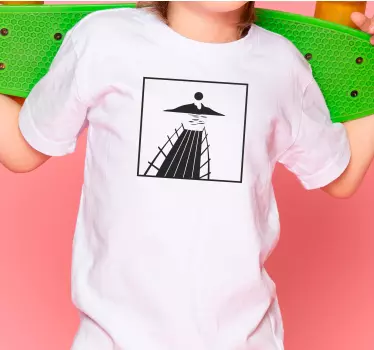 Auringonlasku laiturilla lasten t-paita - Tenstickers