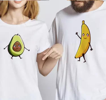 Banaani ja avokado samanlaiset paidat - Tenstickers