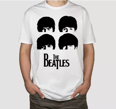 Beatles ikoniset kasvot t-paita - Tenstickers